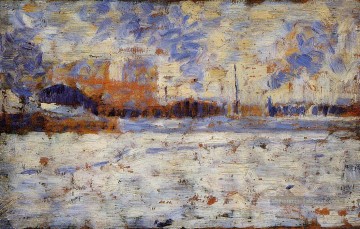 Georges Seurat œuvres - effet de neige l’hiver dans la banlieue 1883